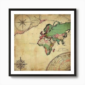 Old World Map Art Print