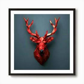 Red Deer Head Art Print