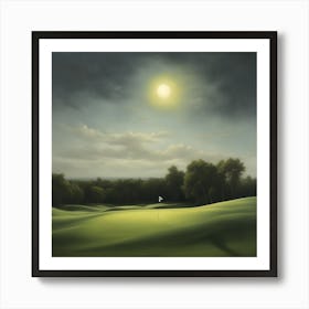 Golf Course At Night Art Print
