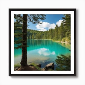 Blue Lake In The Mountains 1 Art Print