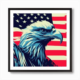 Flag Usa America Eagle Freedom American Art Print