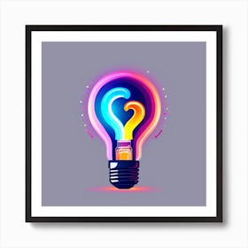 Light Bulb With Heart Art Print