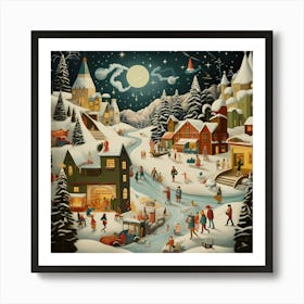 Snowflake Sonata in Sepia Art Print