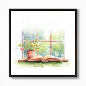 Watercolor Window Book Art Print
