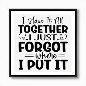 I Have It All Together I Just Forgot Where I Put It Art Print