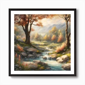 Stream In The Woods Art Print