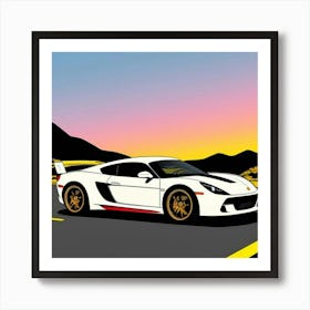 Sleek Racer with Dynamic White Accents Art Print