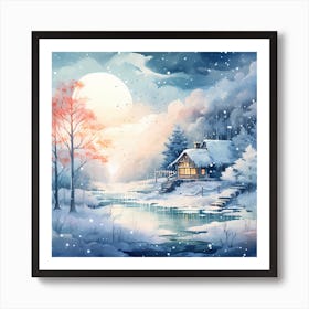 Winter Wonderland Watercolour Harmony Art Print