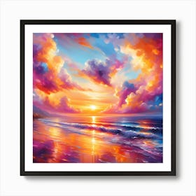 Sunset On The Beach 19 Art Print