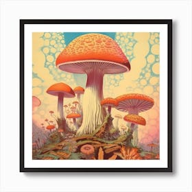Psychedellic Mushroom Square 3 Art Print