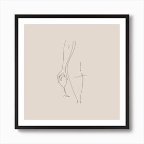 Cheeky Beige Square Art Print