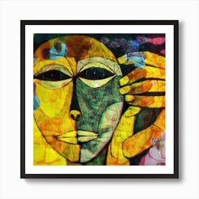 Abstract Yellow Color Art Print