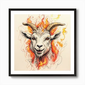 Goat In Flames 37 Art Print