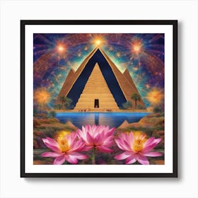 Sacred Lotus Flower 111 Art Print