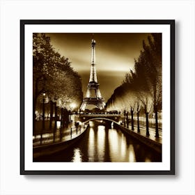 Eiffel Tower At Night 14 Art Print