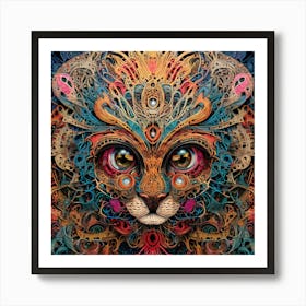 Psychedelic Lion art print Art Print