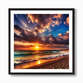 Sunset On The Beach 314 Art Print