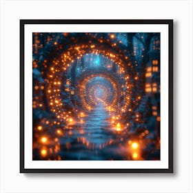 Fairytale Forest At Night Art Print