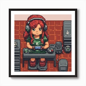 Pixel Girl Art Print
