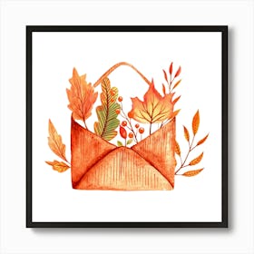 Watercolor Autumn Leaves Art Print