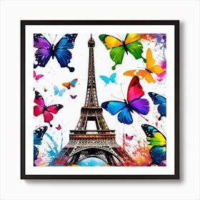 Colorful Butterflies In Paris 1 Art Print