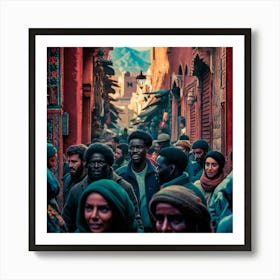 Street Scene In Morocco 1 Art Print