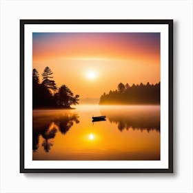 Sunrise On The Lake 4 Art Print