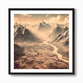 Abstract Mountain Landscape Art Print