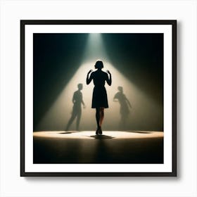 Silhouette Of Dancers Art Print