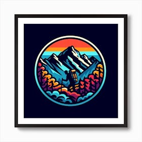 Hiker In The Mountains 2 Art Print