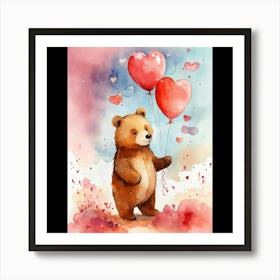 Valentine Bear Art Print