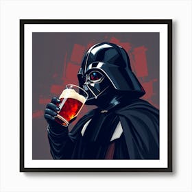 Darth Vader Drinking Beer Art Print