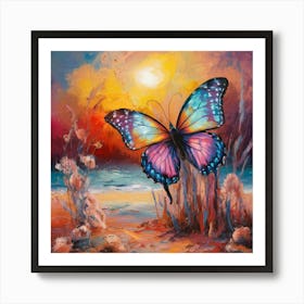 Butterfly On The Beach 8 Art Print