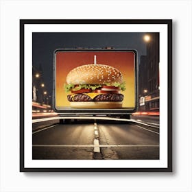 Burger On A Truck Art Print