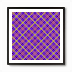 Purple And Yellow Plaid Art Print