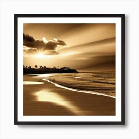 Sunset At The Beach 410 Art Print