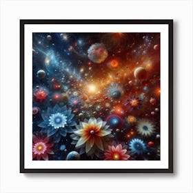 Space Flowers Art Print