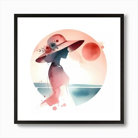 Woman In A Hat 2 Art Print