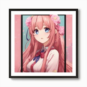 Kawaii Anime Woman Pose Poster Art Print