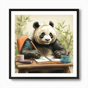 Panda Drawing 1 Art Print