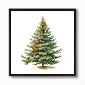 Watercolor Christmas Tree Art Print