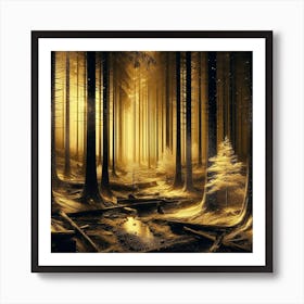 Golden Forest 27 Art Print