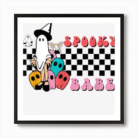 Spooky Babe Groovy Halloween Art Print