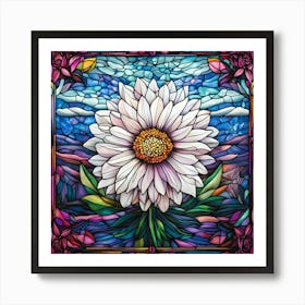 Flowers Stained Glass Sublimation 19 Art Print