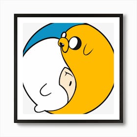 Jake The Dog Yin And Yang Graphy Adventure Time Smiley Cartoon Art Print