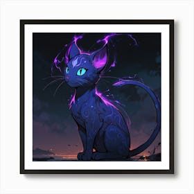 Purple Cat 1 Art Print