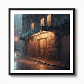 Rainy Night In The City Art Print