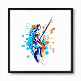 Samurai Warrior - Bo Staff - Wushu - Martial Arts 29 Art Print