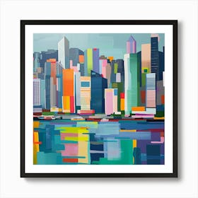 Abstract Travel Collection Hong Kong China 6 Art Print