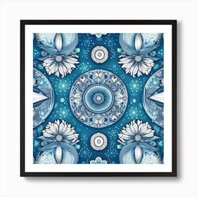 Blue Mandala 4 Art Print